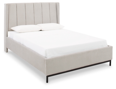 Freslowe Queen Upholstered Bed, White