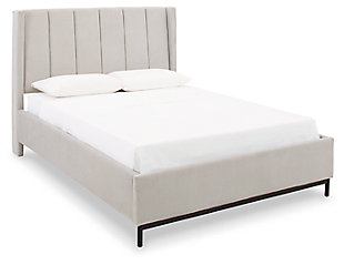 Freslowe Queen Upholstered Bed, White, large
