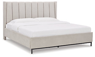 Freslowe King Upholstered Bed, White, large