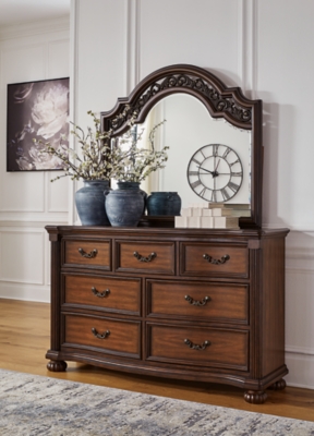 B764B1 Lavinton 7 Drawer Dresser and Mirror, Brown sku B764B1