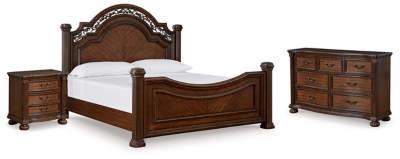 Lavinton Queen Poster Bed With Dresser And Nightstand | Ashley