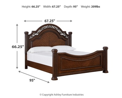 Lavinton Queen Poster Bed, Brown, large