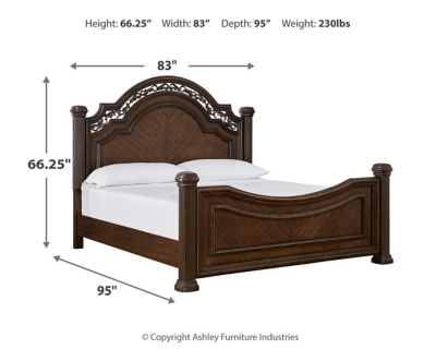 Lavinton King Poster Bed, Brown, large