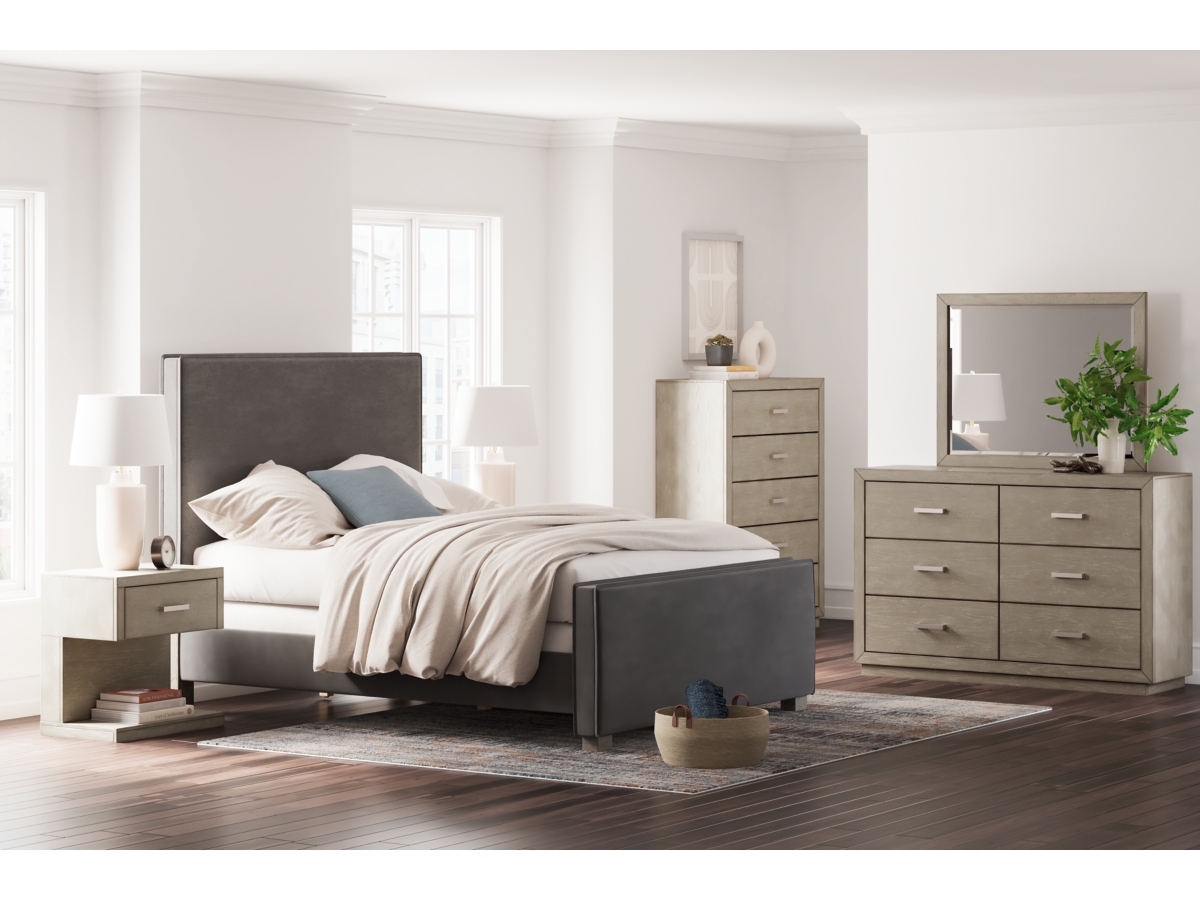 Krystanza Upholstered Bed - Weathered Gray Krystanza Upholstered Bed - Weathered Gray