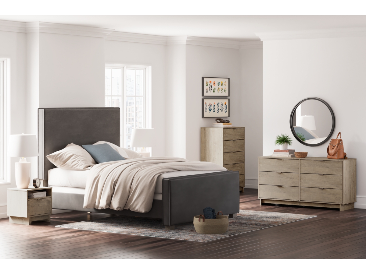 Krystanza Upholstered Bed - Weathered Gray Krystanza Upholstered Bed - Weathered Gray
