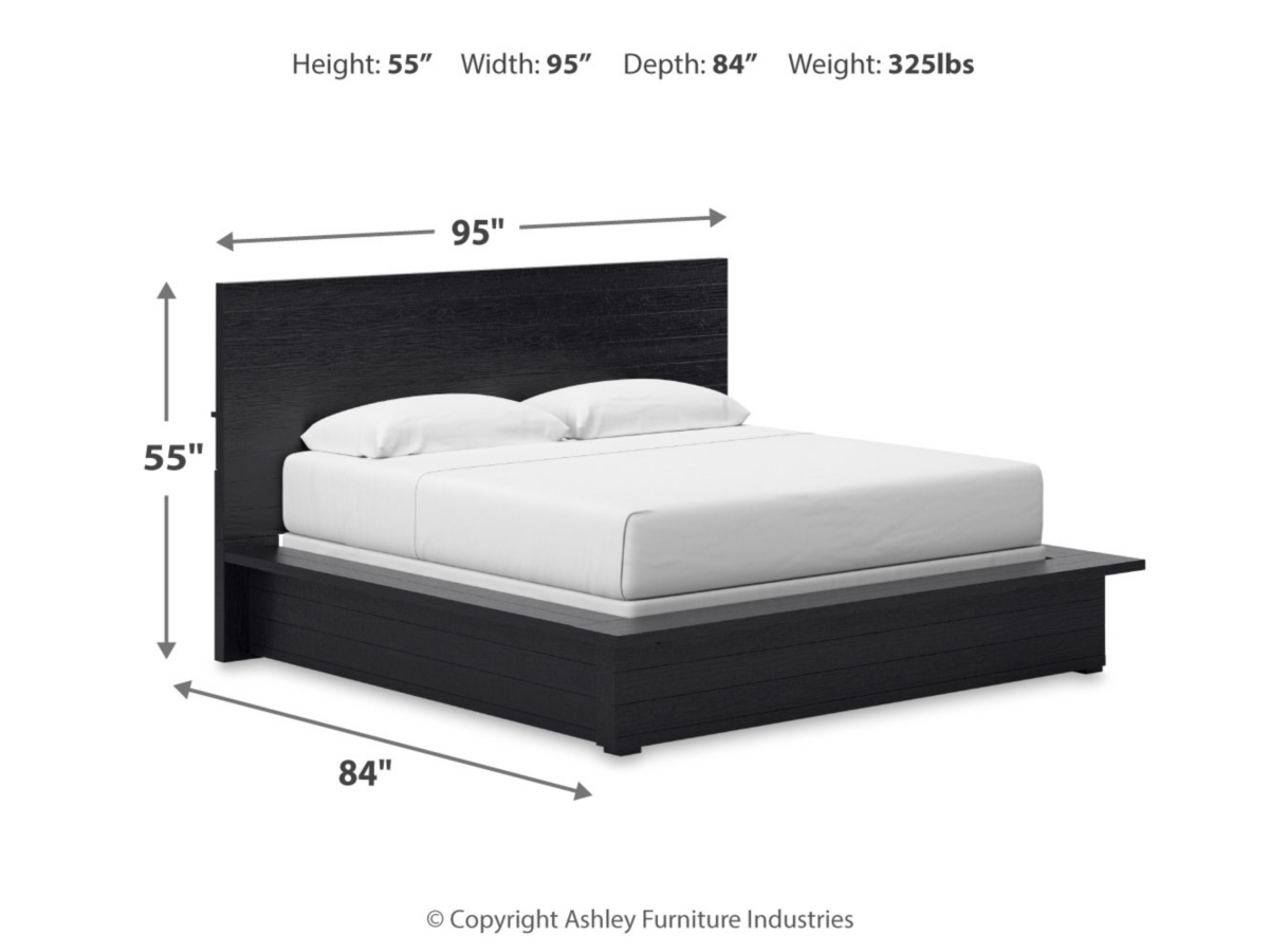 Londer King Panel Bed - Black
