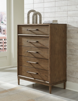 Roanhowe 5 Drawer Chest of Drawers, Brown