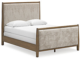 Roanhowe Queen Upholstered Bed, Brown, large