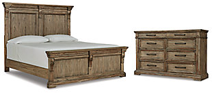Markenburg California King Panel Bed with Dresser, Brown, large