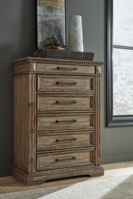 B770-46 Markenburg 6 Drawer Chest of Drawers, Brown sku B770-46