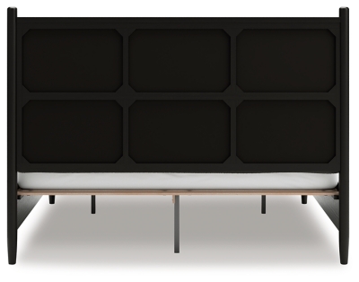 Portdown California King Upholstered Panel Storage Bed, Black, large