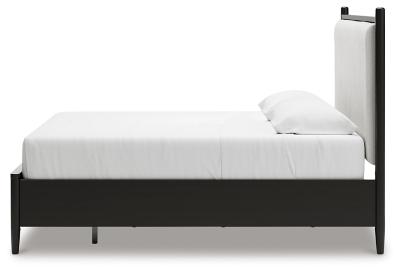 Portdown California King Upholstered Panel Storage Bed, Black, large