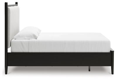 Portdown California King Upholstered Panel Storage Bed, Black, large