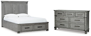 Russelyn Queen Storage Bed with Dresser, Gray, large