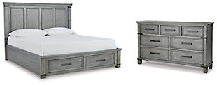 Russelyn California King Storage Bed with Dresser, Gray, large