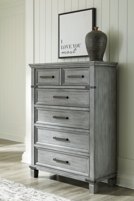 Russelyn 5 Drawer Chest of Drawers, Gray