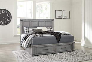 Russelyn California King Storage Bed, Gray, rollover