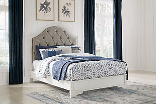 Brollyn Queen Upholstered Panel Bed, Two-tone, rollover