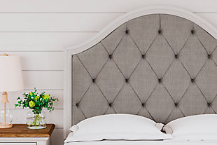 Brollyn Queen Upholstered Panel Headboard, Two-tone, rollover