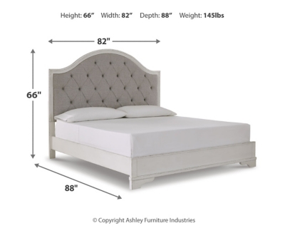 Brollyn King Upholstered Panel Bed, Two-tone, large