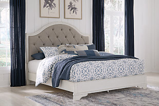 Brollyn Queen Upholstered Panel Bed, Two-tone, rollover