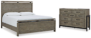 Brennagan Queen Panel Bed with Dresser, Gray, large