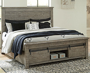 Brennagan Queen Panel Bed with Storage, Gray, rollover