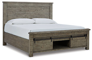 Brennagan Queen Panel Bed with Storage, Gray, large