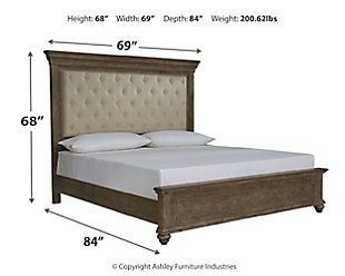 Johnelle Queen Upholstered Panel Bed, Beige, large