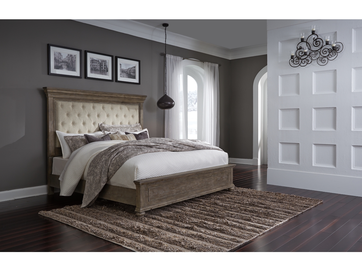 Ashley furniture deals upholstered bed frame