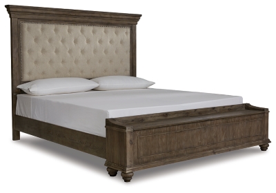 Hyndell king upholstered panel deals bed with storage