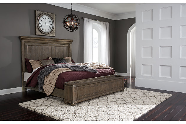 Johnelle Queen Panel Bed With Storage, Storage Bench For End Of Queen Bed
