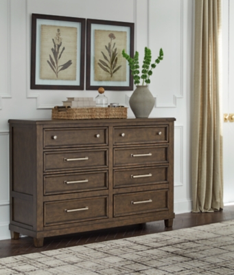 Hillcott 8 Drawer Dresser, Dark Brown