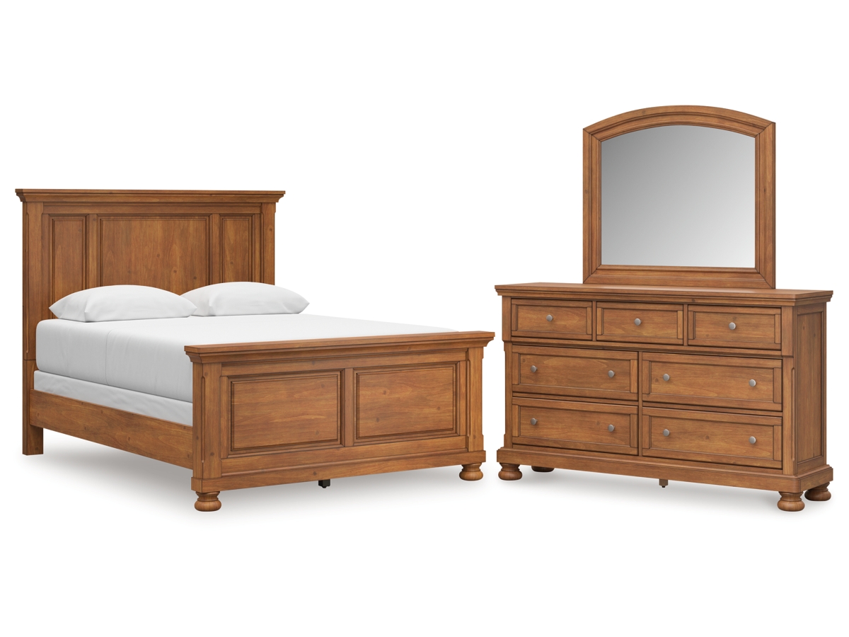 Vandenmore Queen Panel Bed with Mirrored Dresser | Ashley