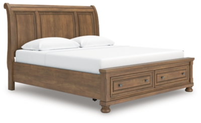 Vandenmore King Storage Sleigh Bed, Medium Brown