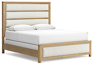 Rencott California King Upholstered Bed, Light Brown, large