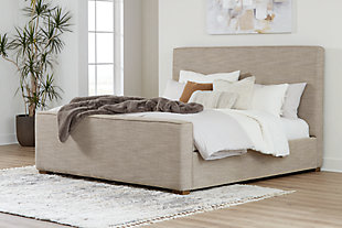 Dakmore Queen Upholstered Bed, Brown, rollover