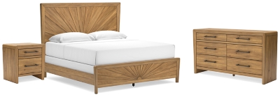 Takston King Panel Bed with Dresser and Nightstand | Ashley