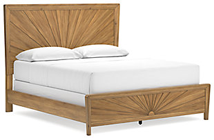 Takston California King Panel Bed, Light Brown, large