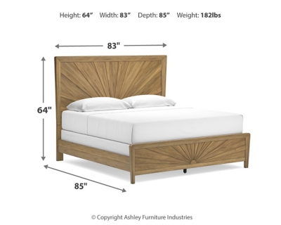 Takston King Panel Bed, Light Brown, large