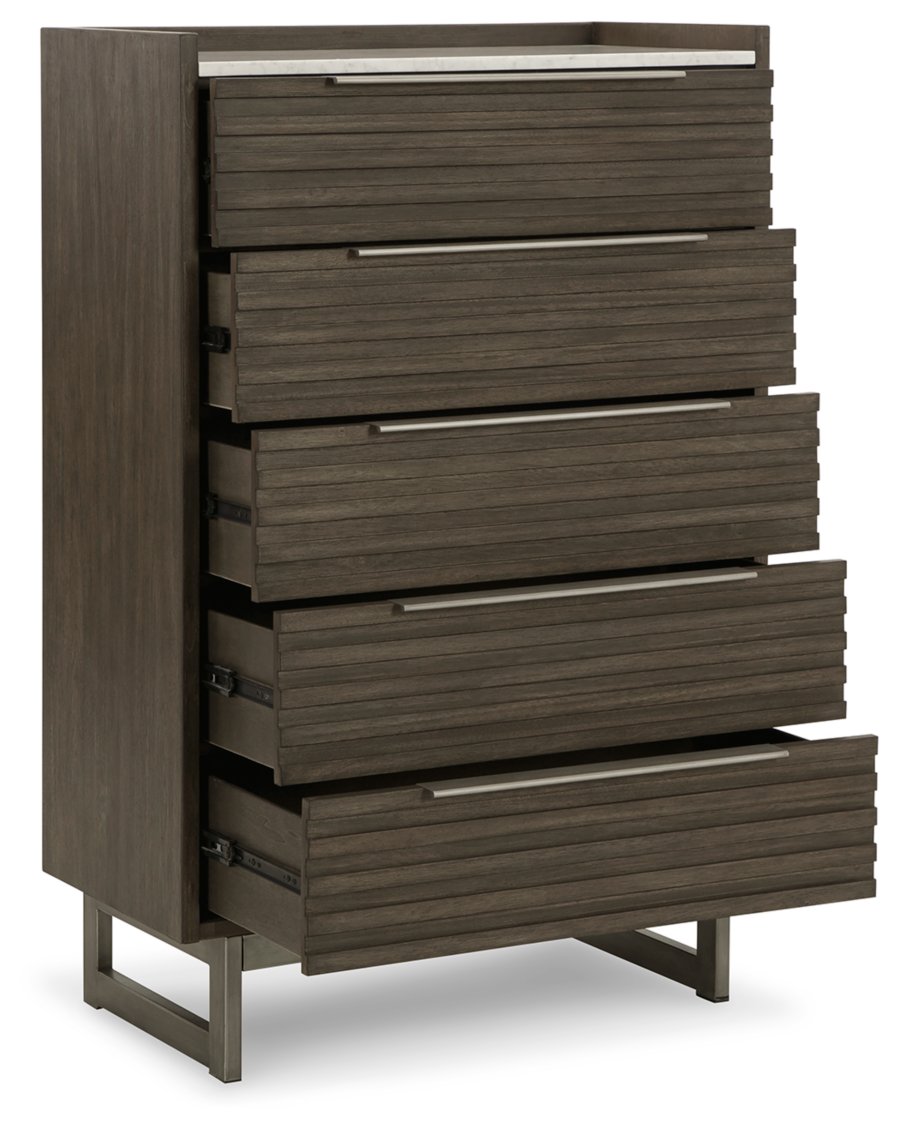 Cama tamaño King, tocador, espejo, cómoda y 2 mesitas de noche Arkenton - image 6