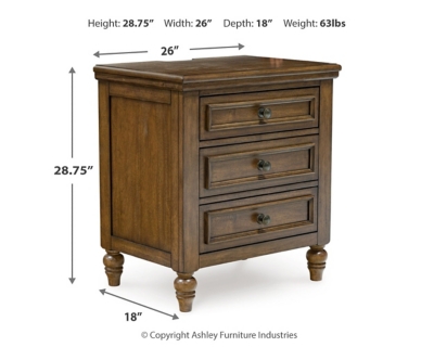 Sturlayne Nightstand Dimensions