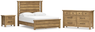 Kristiland Queen Panel Bed with Dresser and Nightstand, Light Brown, large