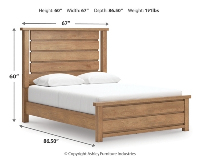 Kristiland Queen Panel Bed, Light Brown, large
