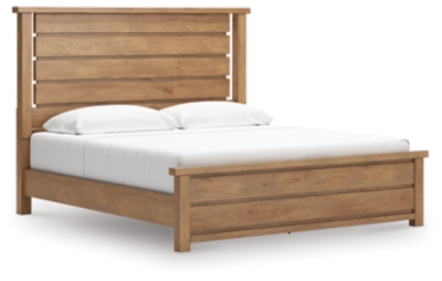 Kristiland Queen Panel Bed, Light Brown, grid
