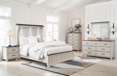 APG-B796B2-8P Darborn Queen Panel Bed with Mirrored Dresser, Che sku APG-B796B2-8P