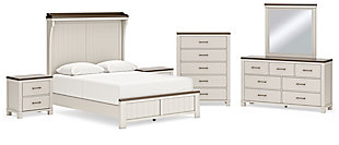 Darborn Queen Panel Bed with Mirrored Dresser, Chest and 2 Nightstands, , large