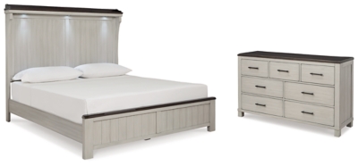 APG-B796B4-4P Darborn King Panel Bed with Dresser, Gray/Brown sku APG-B796B4-4P