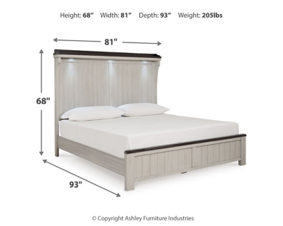 Darborn King Panel Bed with Mirrored Dresser, Chest and Nightstand