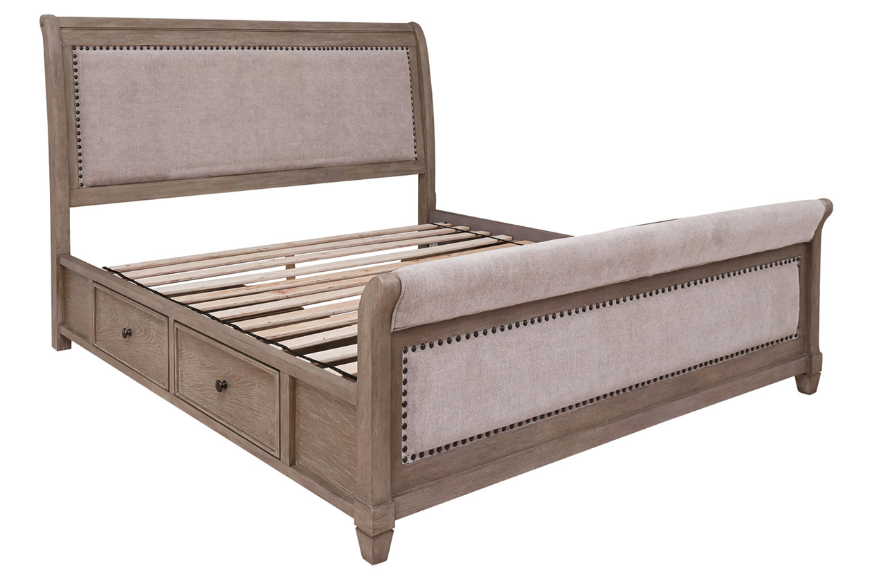 Challene Queen Upholstered Bed With 4 Storage Drawers Ashley Furniture Homestore